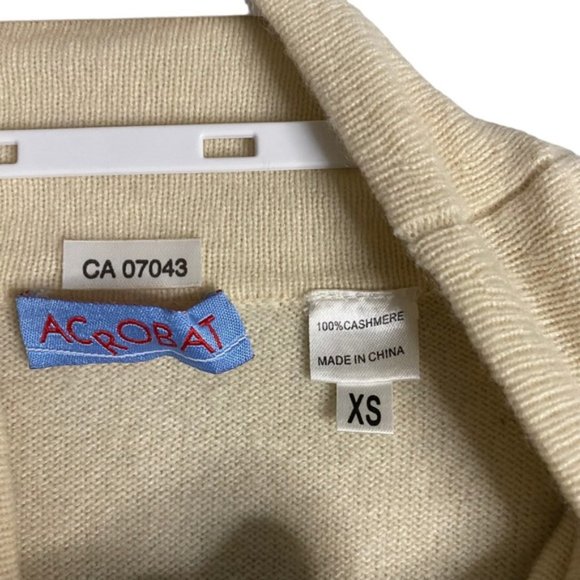 Acrobat Women's Ivory 100% Cashmere Mock Neck Sweater - Picture 5 of 7